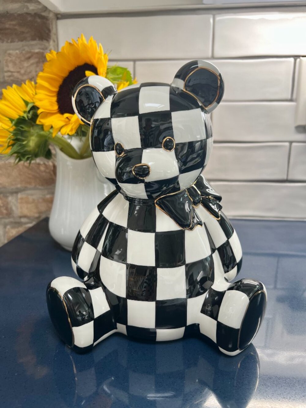 MacKenzie-Childs Courtly Check Bear Bank